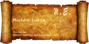 Machka Eutim névjegykártya